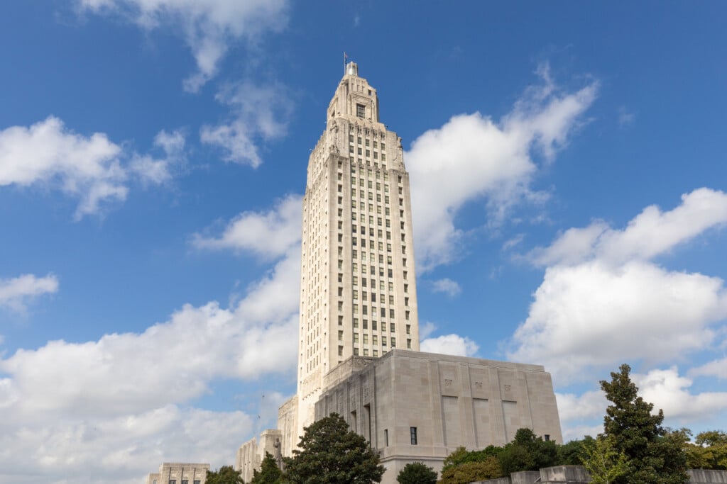 Louisiana State Capitol Tower In Baton Rouge