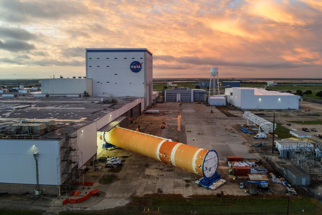 NASA Michoud Facility in New Orleans at sunset
