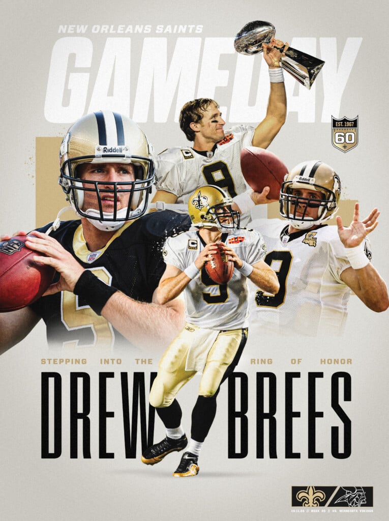 Saints Oct. 11 Gameday Program Honoring Drew Brees