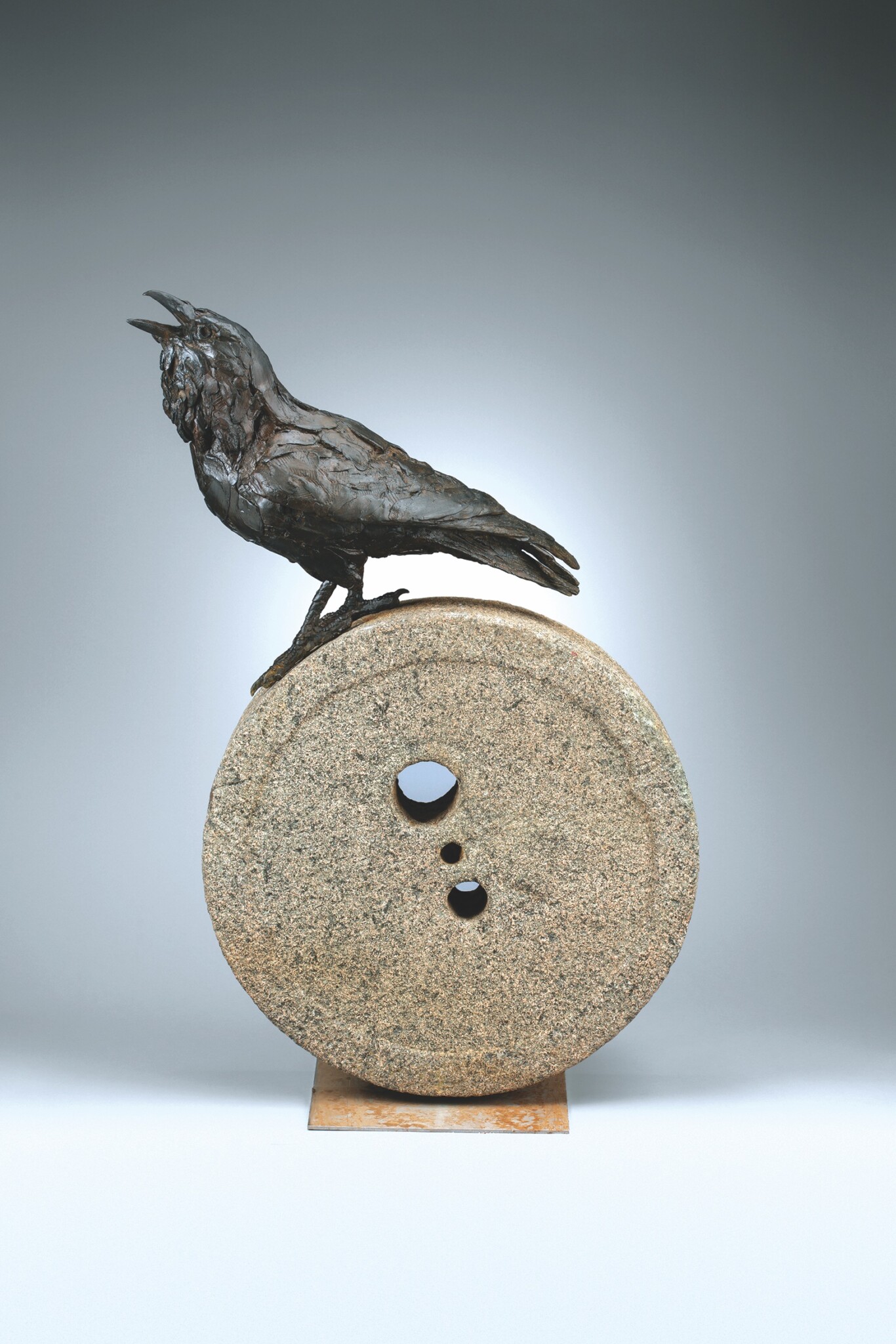 A Raven Celebrates Inventing the Wheel in a Sculpture by Paul Rhymer ...
