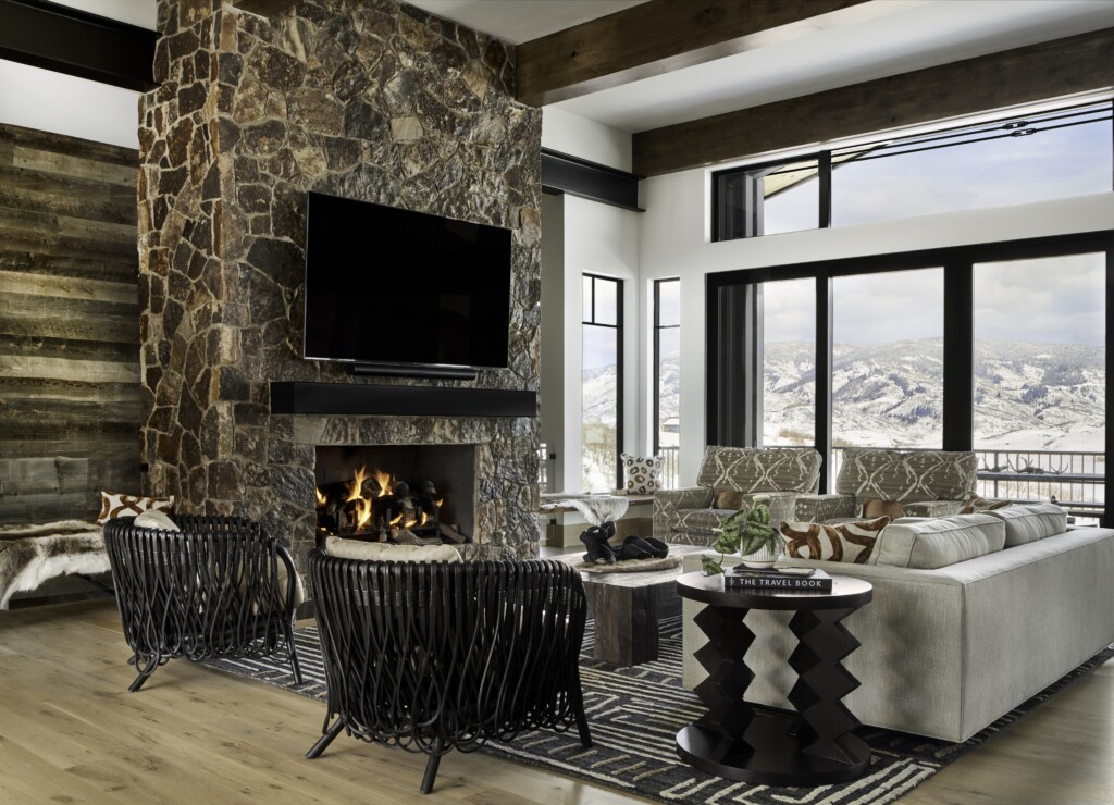 Warmth and Complex Textural Details Define Today's Mountain Modern Home ... - Textured Apartment Mountain Decor