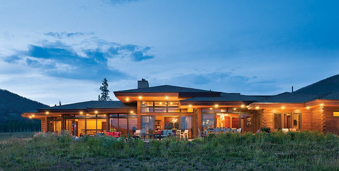 A Contemporary Log Home With Walls of Glass - Mountain Living