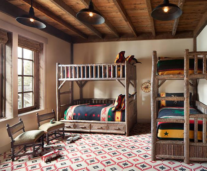 Rustic bunk beds clearance with storage