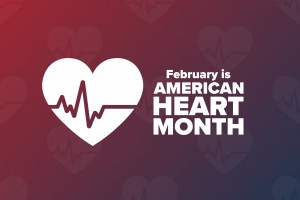 February Is American Heart Month. Holiday Concept. Template For Background, Banner, Card, Poster With Text Inscription. Vector Eps10 Illustration.