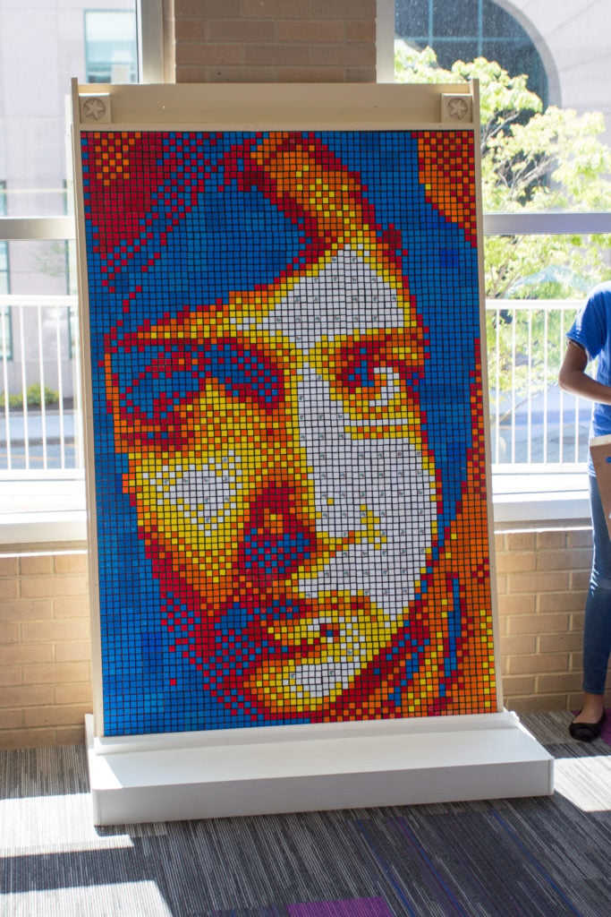 Students Create Rubik S Cube Mosaic To Honor Malala Yousafzai