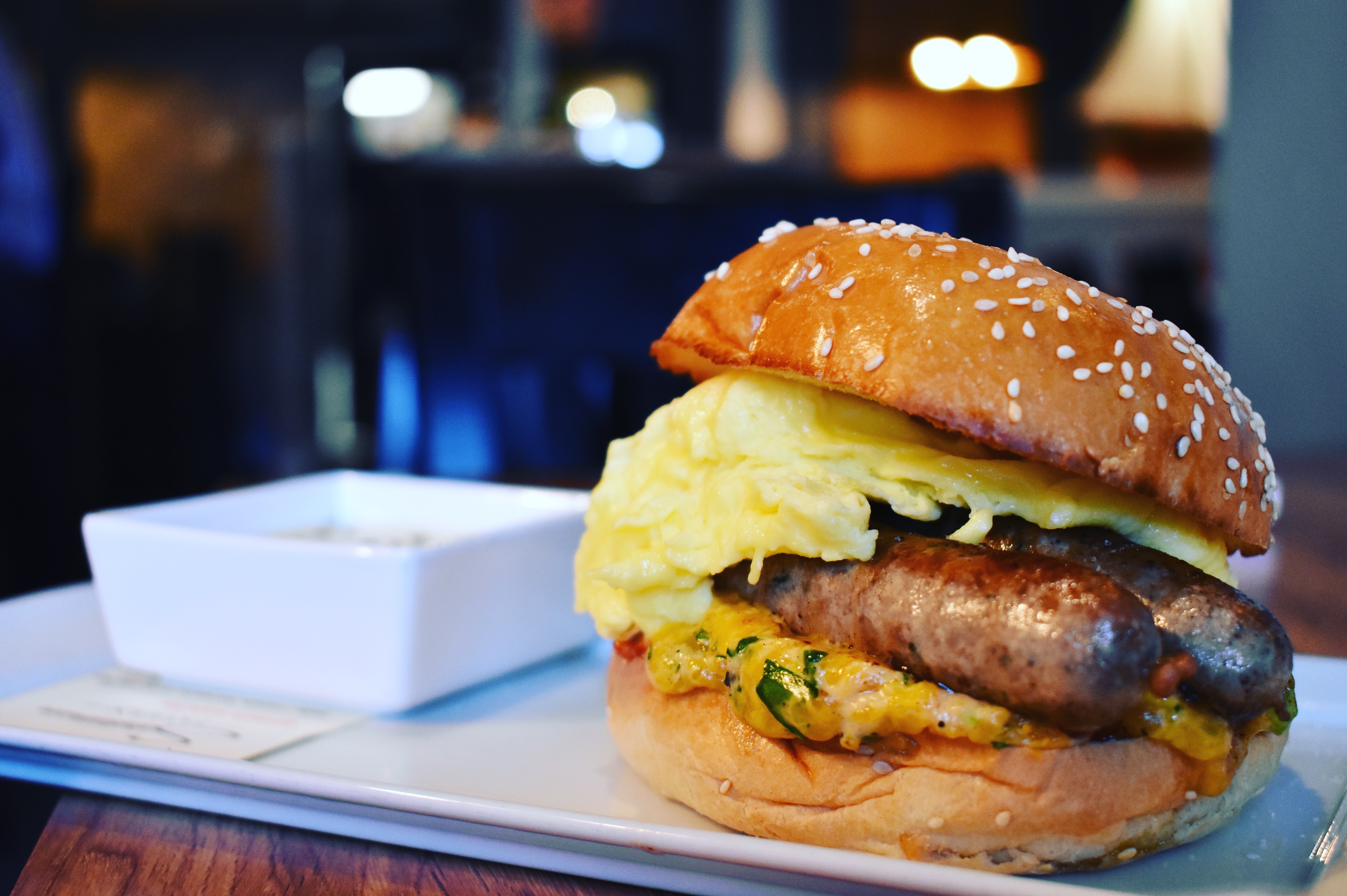 Sausage and Egg Breakfast Sandwich with Pimento Cheese