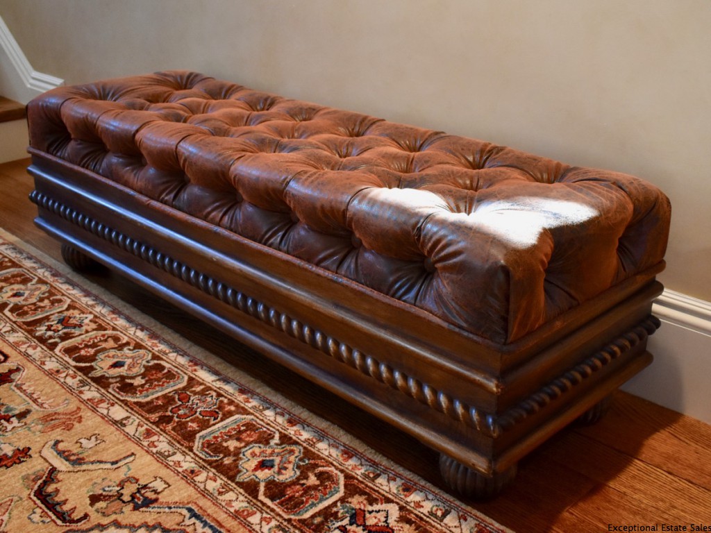 Horchow Tufted Leather Bench Rhode Island Monthly