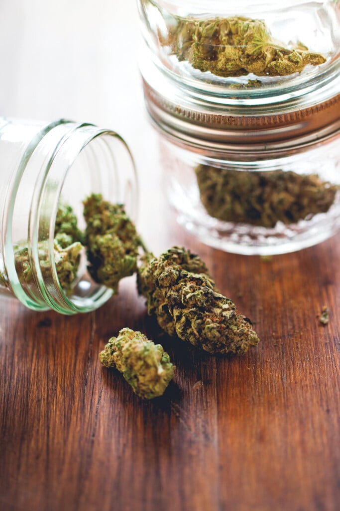 Marijuana In A Jar. Cannabis. Medical Or Recreative