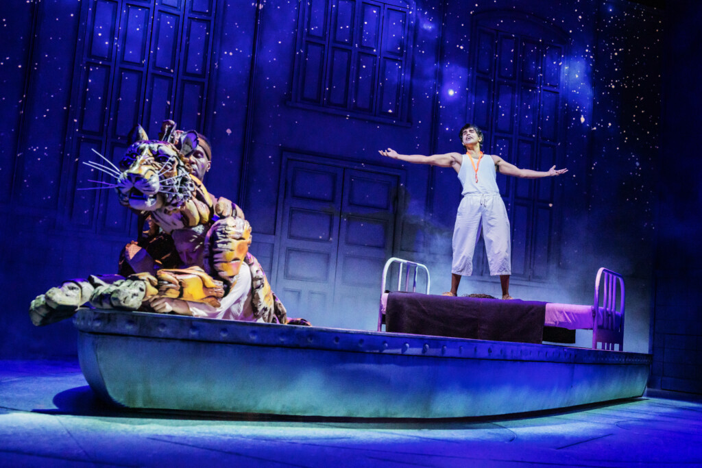 1 Taha Mandviwala As Pi And Puppeteers Anna Leigh Gortner Shiloh Goodin And Toussaint Jeanlouis As Richard Parker In The National Tour Of Life Of Pi Photo By Evan Zimmerman For Murphymade 2024