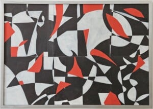 Mark Wholey Black White Composition With Red Interruptions