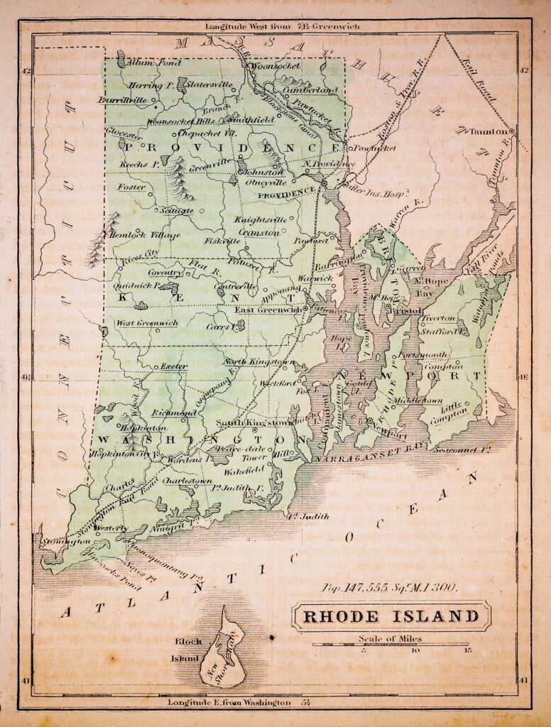 Rhode Island 1852 Map