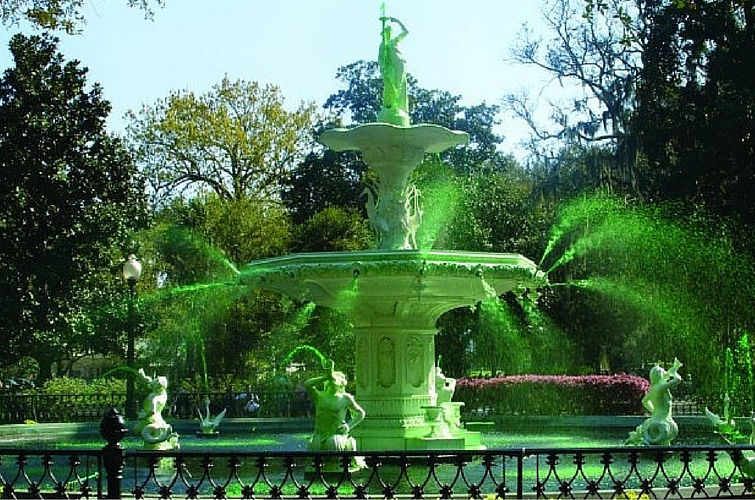 Forsyth Fountain St Patricks Day