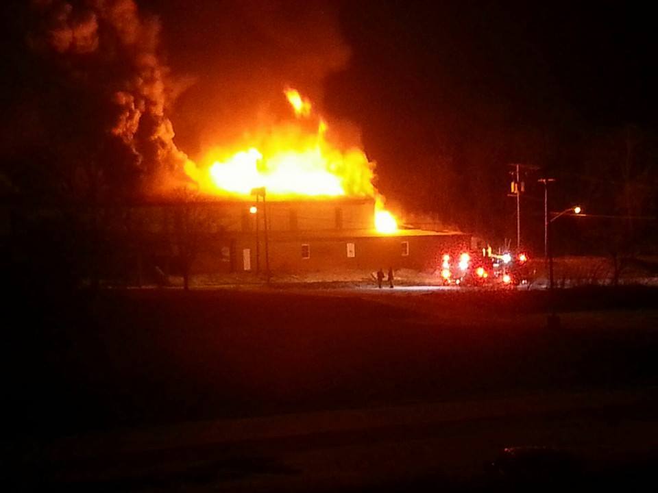 Flames Rip Through Former Longaberger Building