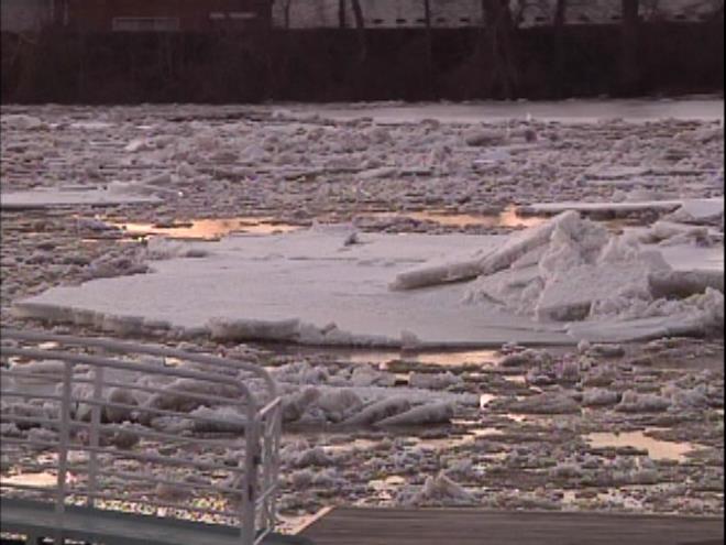 Ice Sweeps Docks And Debris Down The Muskingum River