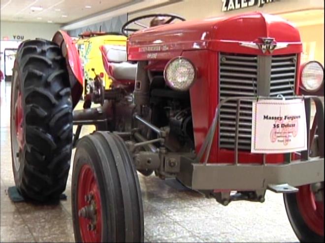 Antique Tractors On Display At Local Mall