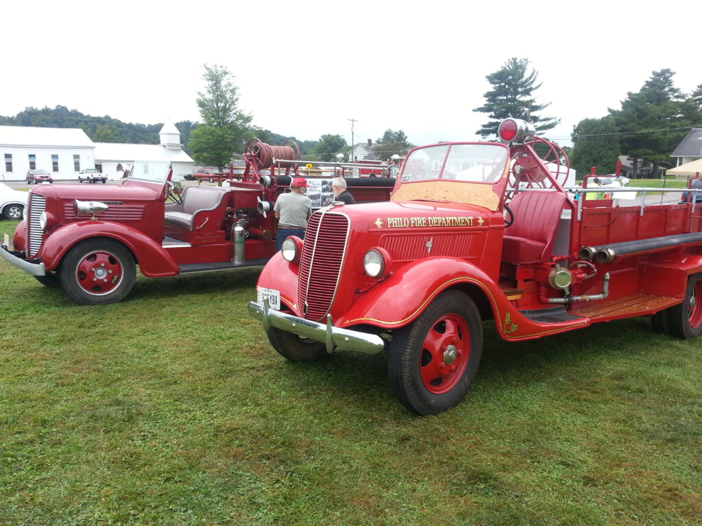 Two Classic Fire Trucks At Duncan Falls Auto Show