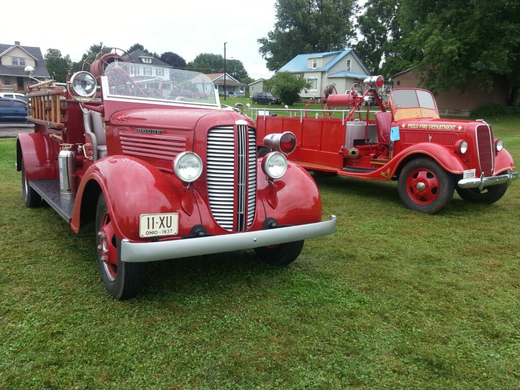 Two Classic Fire Trucks At Duncan Falls Auto Show