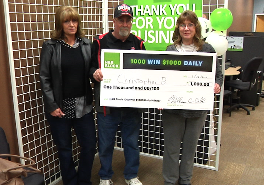 Local H&r Block Celebrating $1,000 Winner Sweepstakes