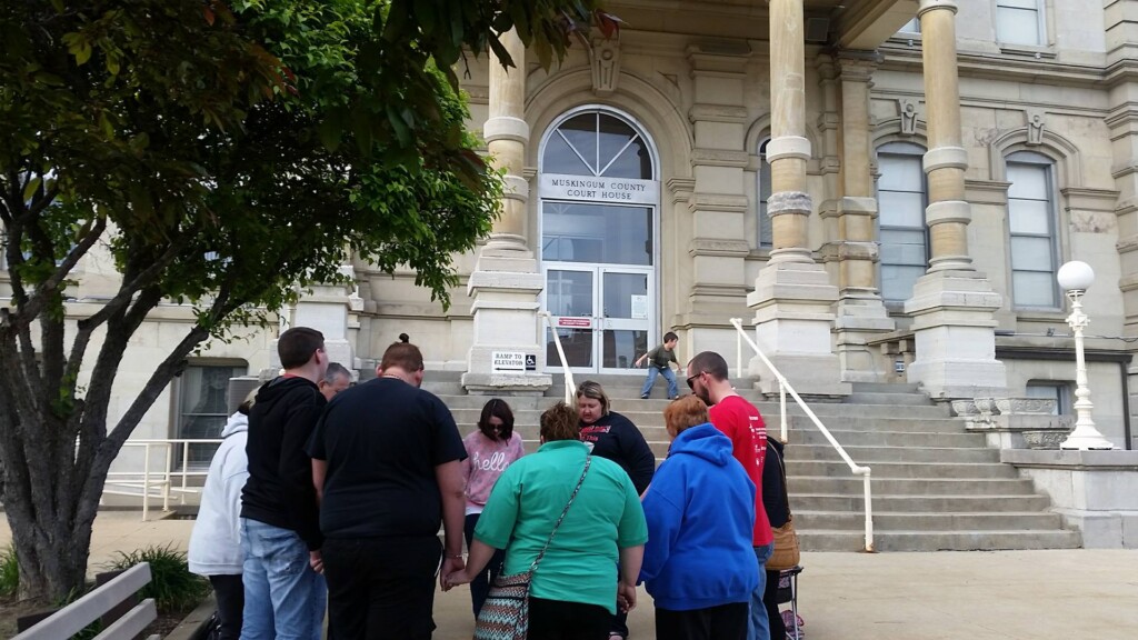 Citizens Gather In Front Of Courthouse To Pray And Discuss Issues