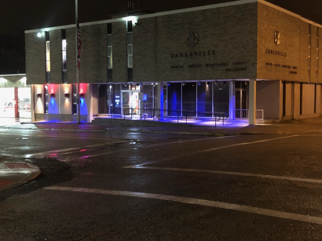 Zanesville Police and Fire Departments light up blue for fallen
