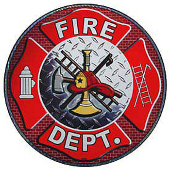 Fire Dept. Logo Round Decal 12 Inch