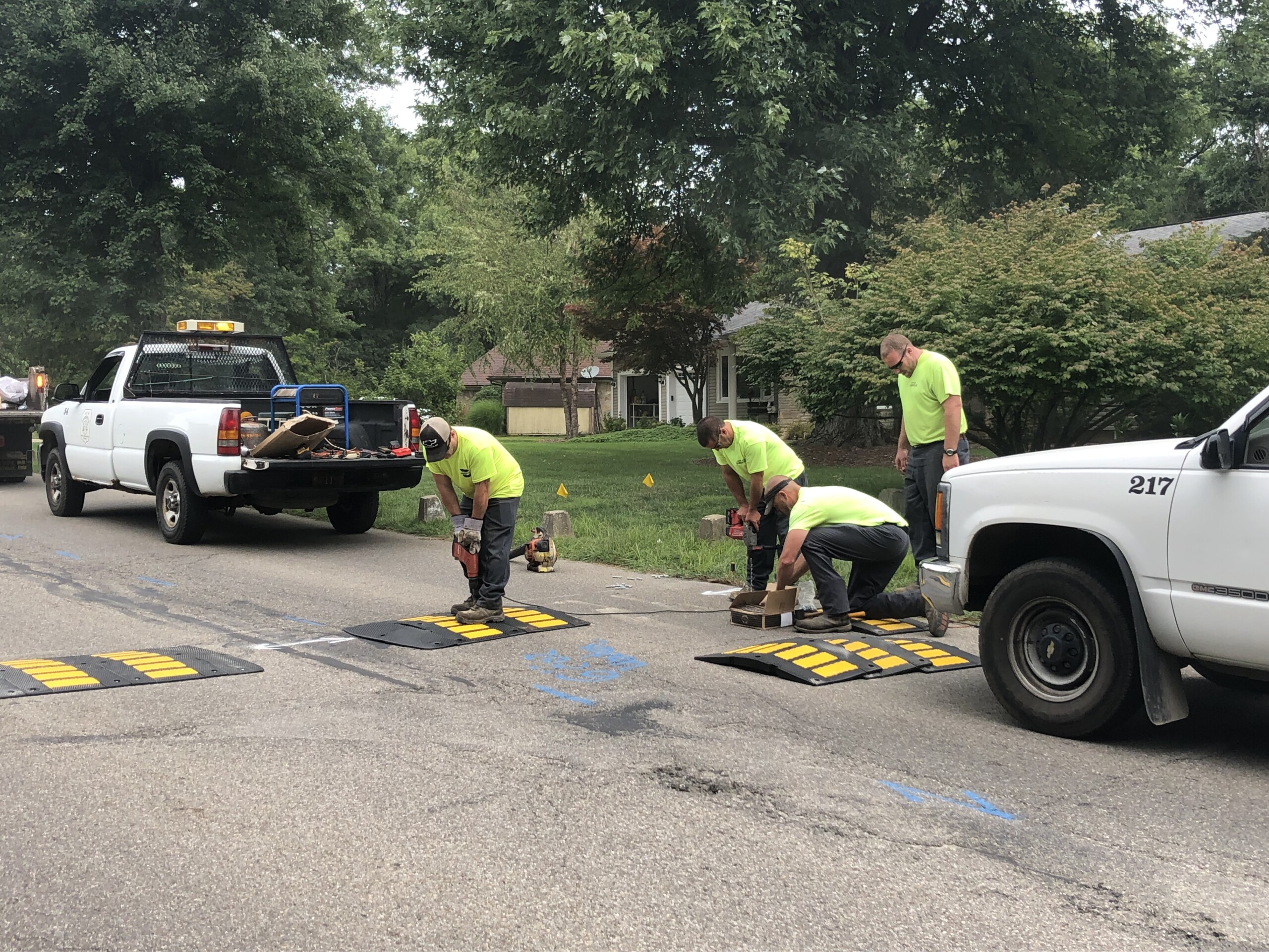 Center and Rankin Drives Speed Humps Installation WHIZ Fox 5