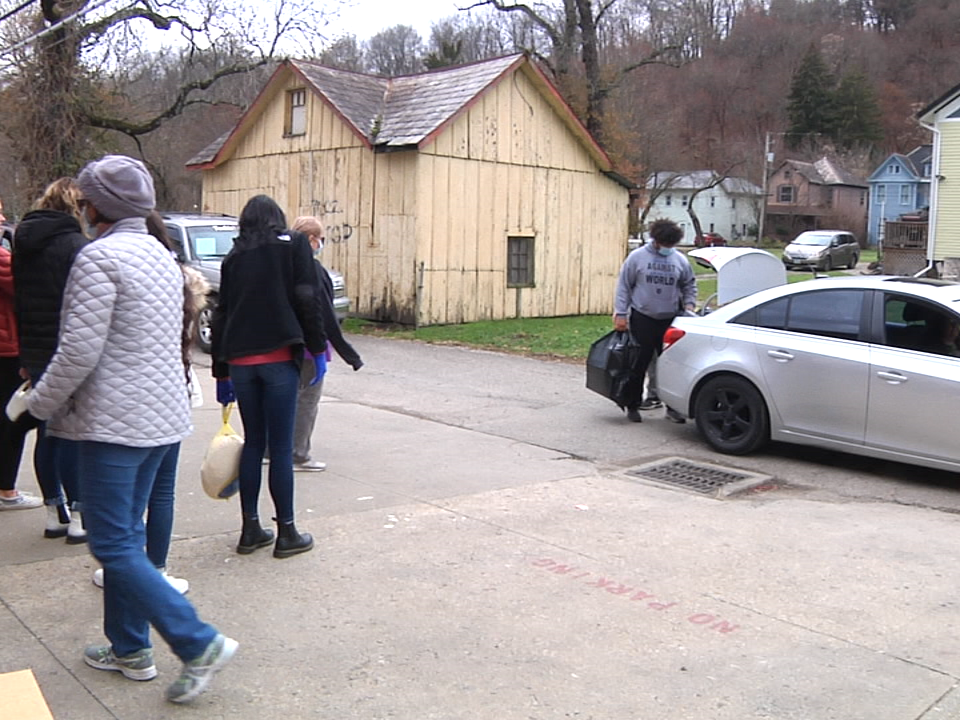 Food Room Passes Out Food With Angel Trees