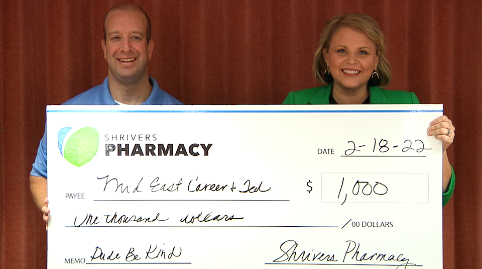 Shrivers Pharmacy Gives Donation To Dude, Be Kind Initiative
