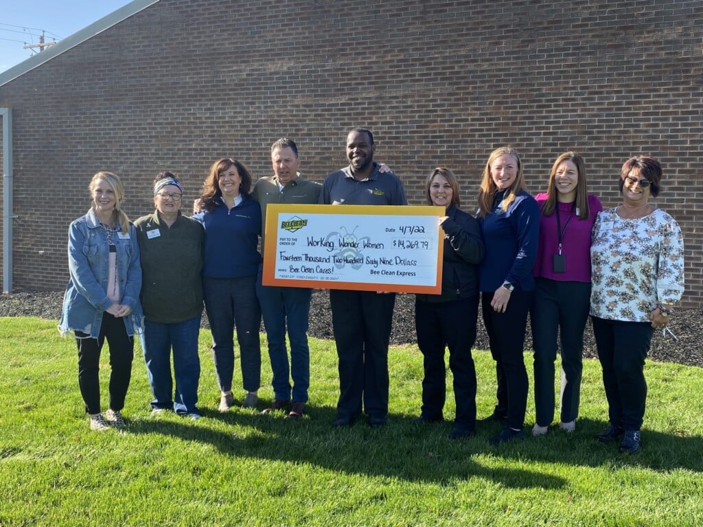 Bee Clean Presents Check Donation To Working Wonder Women