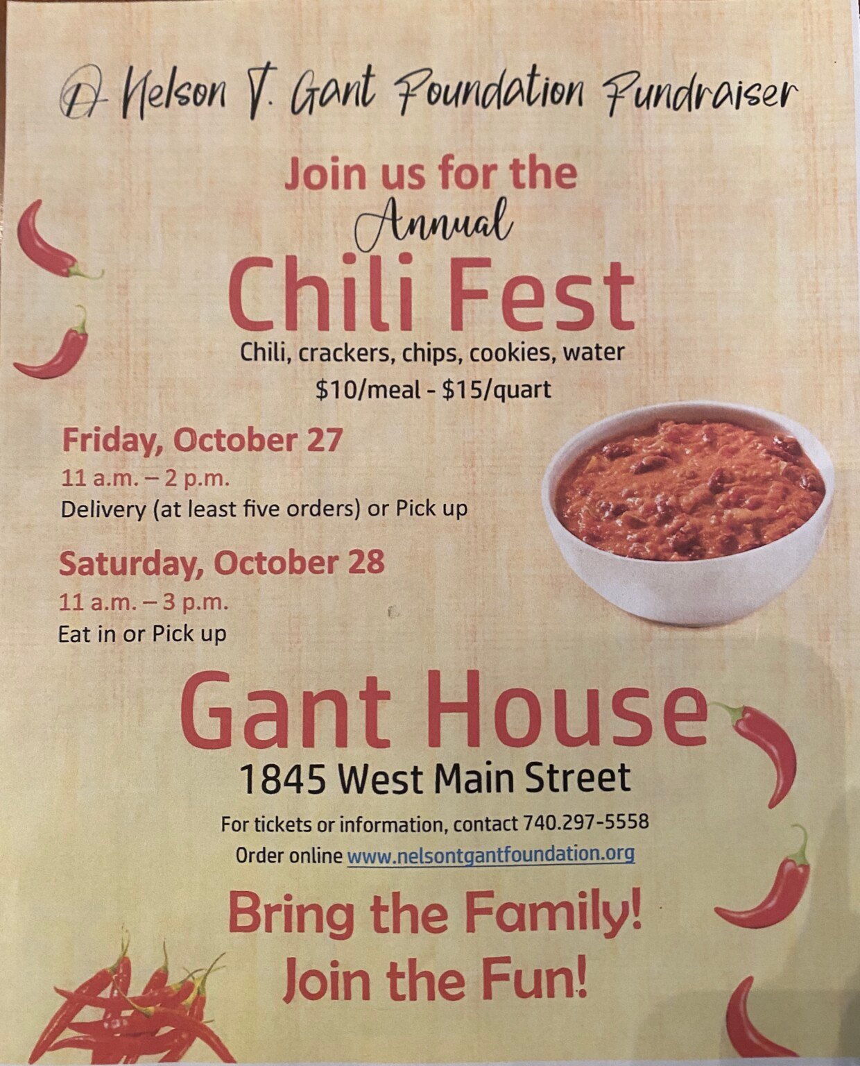 Local Foundation to Host a Chili Fest WHIZ Fox 5 / Marquee Broadcasting