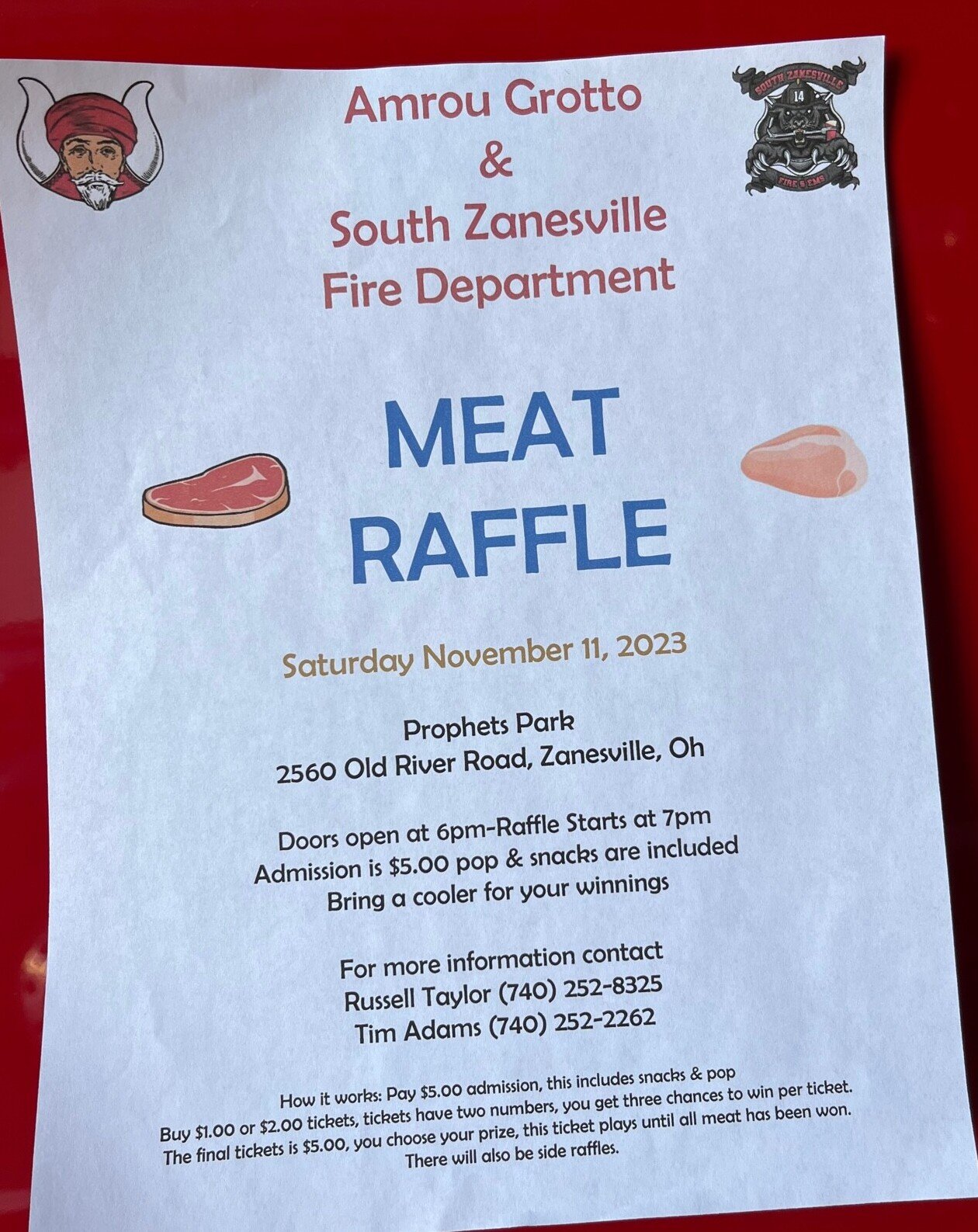 South Zanesville Fire Department s Meat Raffle WHIZ Fox 5 Marquee south-zanesville-fire-department-s-meat-raffle-whiz-fox-5-marquee