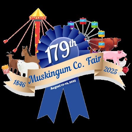 Muskingum County Fairgrounds Blue Ribbon Fair Ribbon