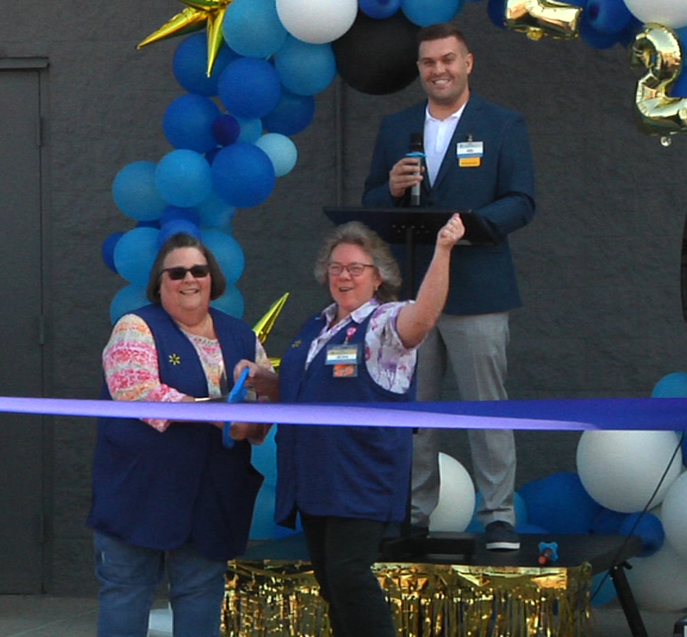 The Walmart on Maple Avenue celebrates a completed remodeling with a ribbon cutting on Friday.