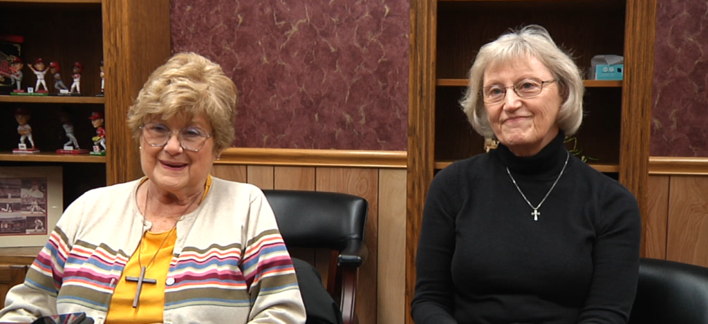 Nancy Corbett (left) and Carla Reed (right) came to the WHIZ Studio to talk about the Annual Pork Supper and Bake Sale at Trinity Lutheran Church. The supper is Nov. 6 with tickets on sale now.