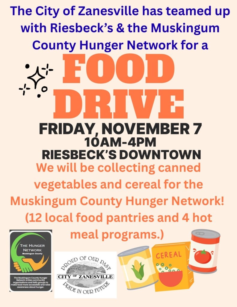 Orange Illustrative Food Drive Charity Flyer