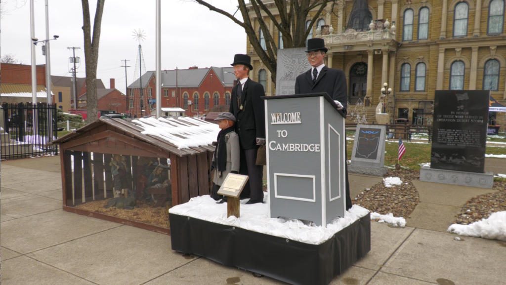 Mannequins on display as part of Cambridge, Ohio's Dickens Victorian Village.