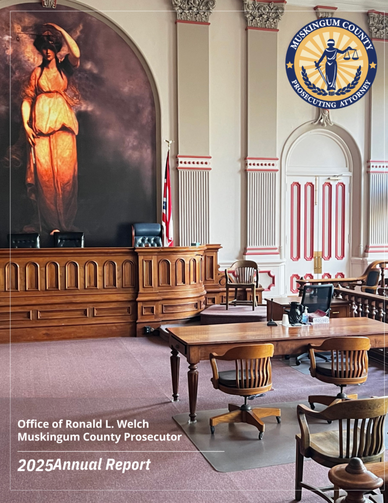 1The cover page of the 2025 Annual Report from the Muskingum County Prosecutor's Office.