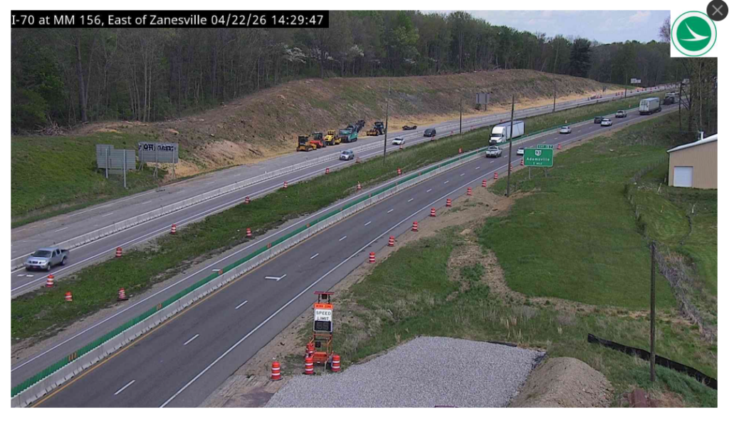 I-70 2026 Construction Zone ODOT