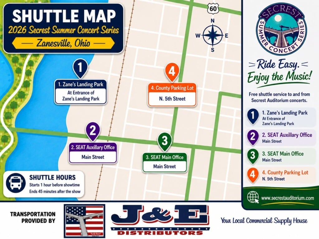 2026 Secrest Summer Concert Series Shuttle Route
