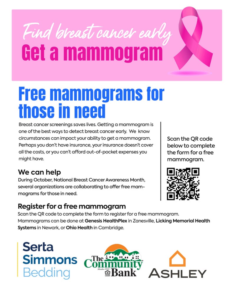 Free Mammogram Poster Community Bank Ssb Ashley Copy